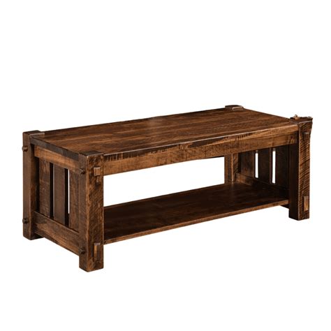 Mountain Roughsawn Wood Coffee Table – Modern Bungalow