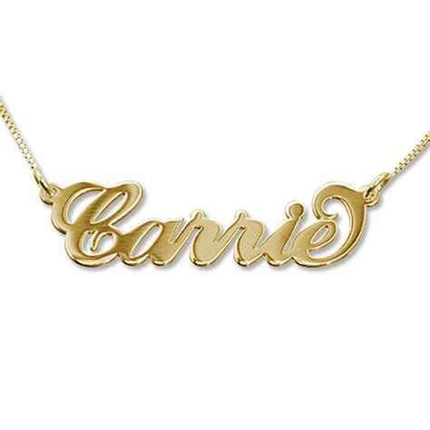 14K Solid Gold Carrie Style Name Necklace - 3 Sizes – Be Monogrammed