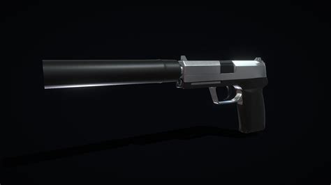 Minimalist USP with silencer. - 3D model by Onagi [39e4e48] - Sketchfab