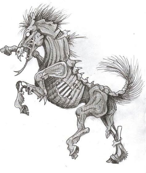 Pin by Tom on Horror Art Inspiration | Horse sketch, Skull art drawing, Figure drawing reference