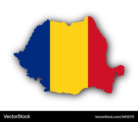 Map and flag of romania Royalty Free Vector Image