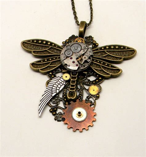 Pin by slotzkin on steampunk jewelry | Steam punk jewelry, Steampunk jewelry, Dragonfly necklace