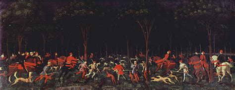 The Hunt in the Forest - Paolo Uccello - WikiArt.org | Renaissance ...