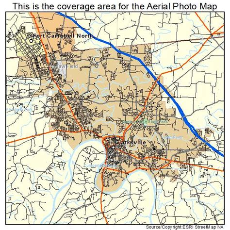 Aerial Photography Map of Clarksville, TN Tennessee