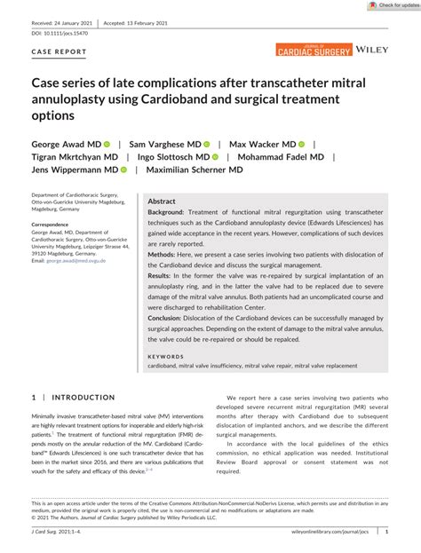 (PDF) Case series of late complications after transcatheter mitral ...