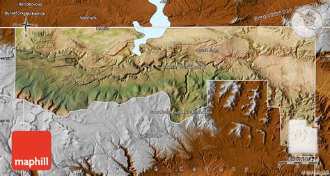 Satellite Map of Daggett County, physical outside