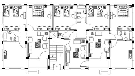 Fully Furnished Apartment Design Architecture Layout Plan - Cadbull