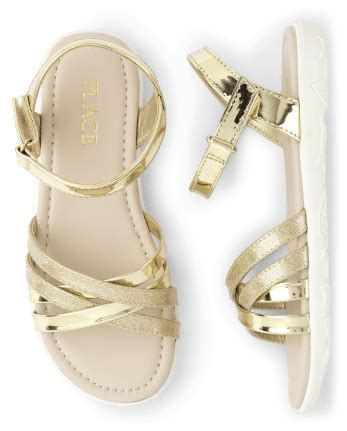 Girls Glitter Sandals | The Children's Place CA - SOFT GOLD