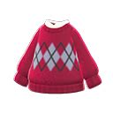 Argyle sweater - Red | Animal Crossing (ACNH) | Nookea