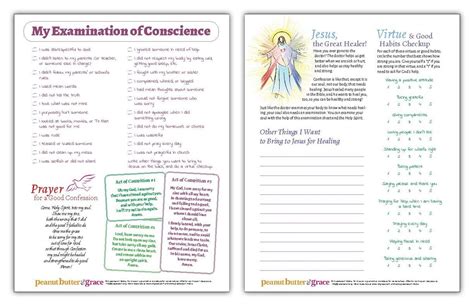 Examination Of Conscience Worksheet