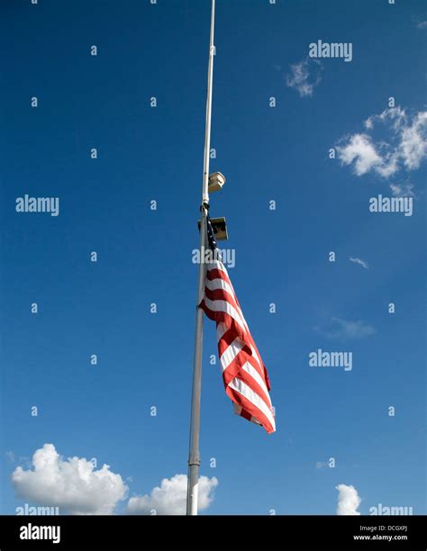 American flag at half-mast Stock Photo - Alamy