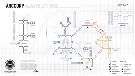 Arccorp Area18 City Map : r/starcitizen