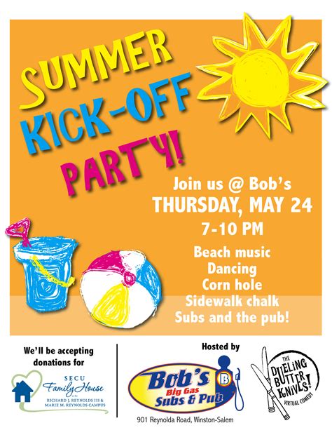 Summer Kick-Off Party with Bob's Big Gas Subs and Pub - SECU Family House | SECU Family House