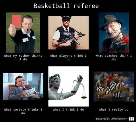 Basketball referee, What people think I do, What I really do meme image - uthinkido.com