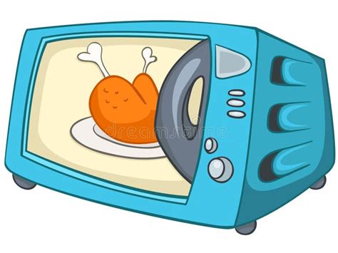 Cartoon Home Kitchen Microwave Stock Vector - Illustration of device, reheating: 23445456