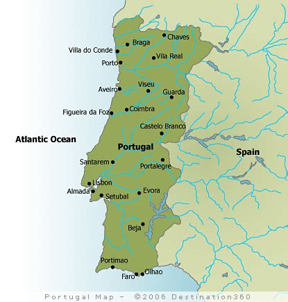 Portugal Map | Portugal map, Portugal beach, Map