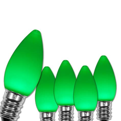 OptiCore C7 LED Green Smooth/Opaque Christmas Light Bulbs (25-Pack)-74028 - The Home Depot