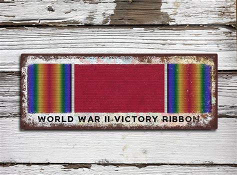 World War 2 Victory Ribbon Metal Sign Rustic Looking - Etsy