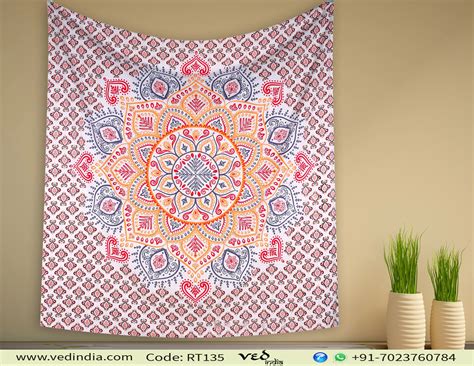 Ombre Twin Mandala Tapestry Wall Hanging Contemporary Bedding - VedIndia.com
