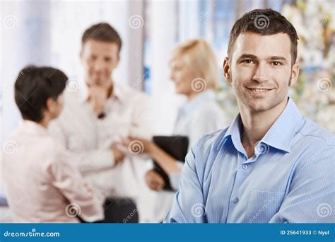 Happy Businessman in Office Stock Image - Image of face, good: 25641933