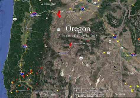 Lightning Leaves Behind Many Fires In Oregon - Wildfire Today - California Oregon Fire Map ...