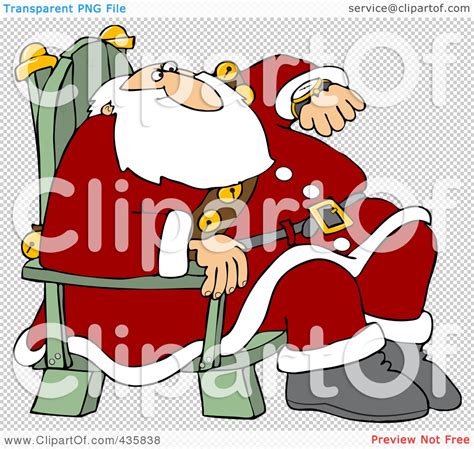 Royalty-Free (RF) Clipart Illustration of Santa Sitting In A Chair And Glancing At His Watch by ...