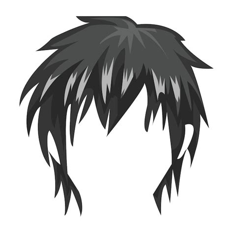 Premium Vector | Young man anime style hair isolated on white ...