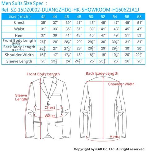 blazer size chart, mens blazer jacket size chart, ladies blazer size chart, men's suits sizing ...