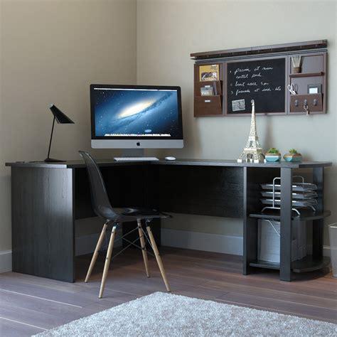 Kristen Corner L-Shaped Computer Desk in Black