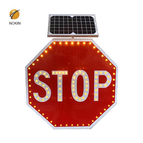 Solar Powered Flashing Stop Sign--Nokin Solar Studs