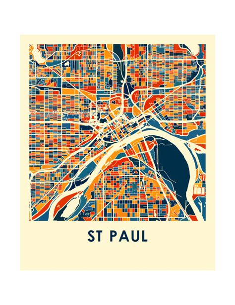 St Paul Map Print Full Color Map Poster - Etsy