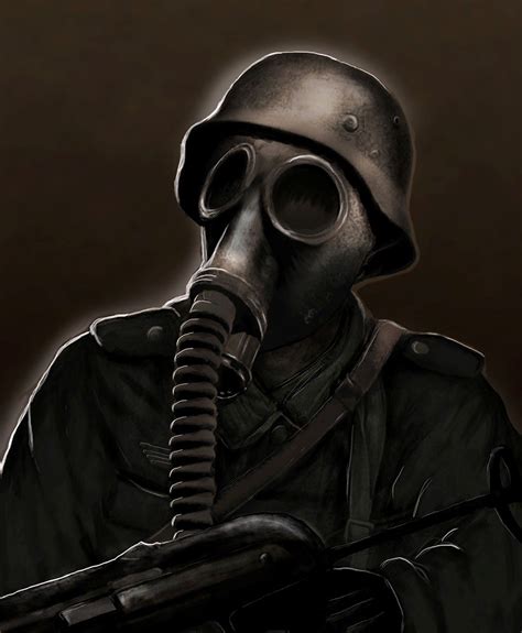 Gas Mask Soldier Drawing at GetDrawings | Free download