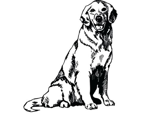 a black and white drawing of a dog sitting on the ground with its mouth open