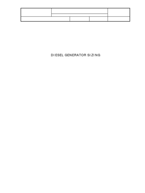 Diesel Generator Sizing - REV0 | PDF | Engines | Diesel Engine