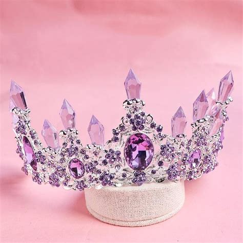 Purple Crystal Wicca Crowns Magnificent Rhinestone - Mofotee Inc. | Bridal crown tiara, Purple ...