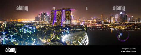 Aerial night view of Singapore Stock Photo - Alamy