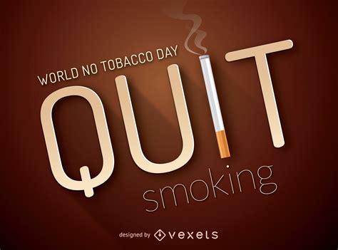 Quit Smoking Poster With Cigarette Vector Download