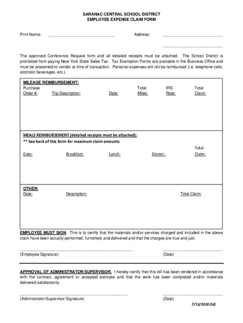 Fillable Online Employee Expense Claim Form.docx Fax Email Print - pdfFiller