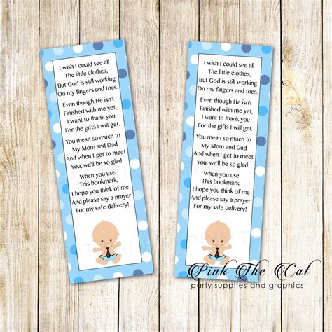 30 Bookmarks Baby Boy Shower Favors Little Man – Pink the Cat