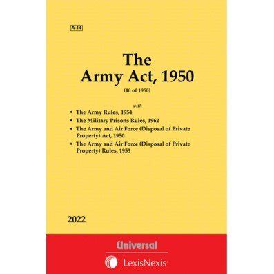 THE ARMY ACT 1950 -UNIVERSAL (BARE ACT) - Universal Book Seller