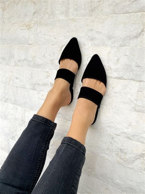 Slippers Black Leather Mules Women's Mules Suede Mules - Etsy