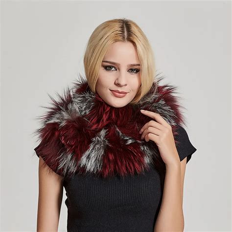 Fur Story 17502D Women's Real Fox Fur Scarf Natural Fur Infinity Scarf ...