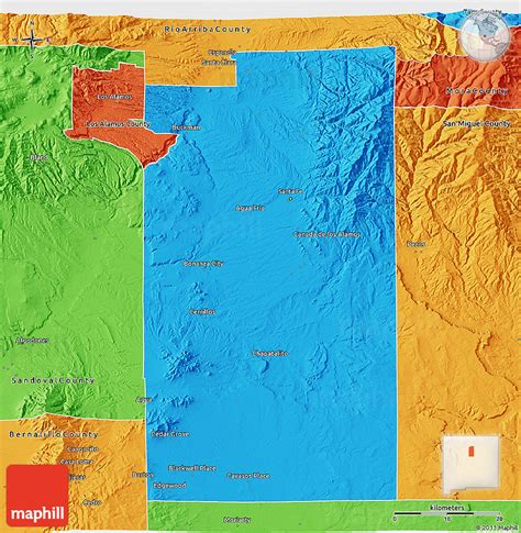 Political 3D Map of Santa Fe County