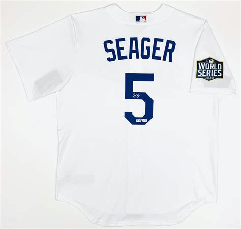 Corey Seager Signed Dodgers 2020 World Series Champion Patch Jersey ...