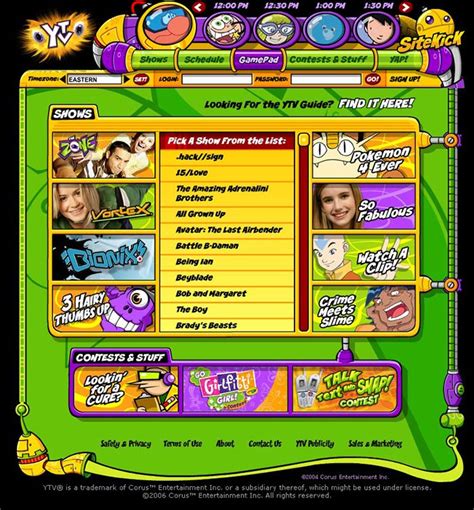 YTV website back in 2006. | Childhood days, Childhood, Childhood memories