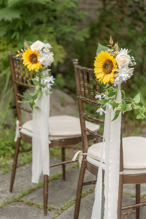 Wedding Aisle Decoration Pew Flowers (Set of 8) - Sunflower | Wedding aisle decorations ...