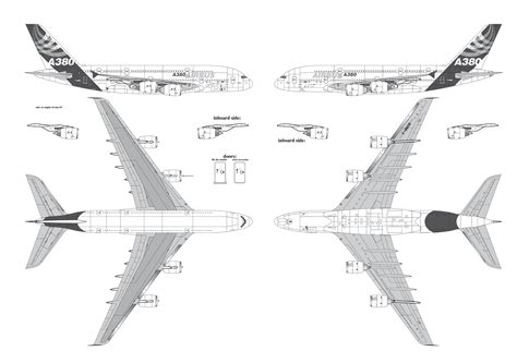 Airbus A380 Blueprint - Download free blueprint for 3D modeling