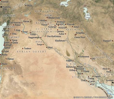 Map of Mesopotamia 2000-1600 BC