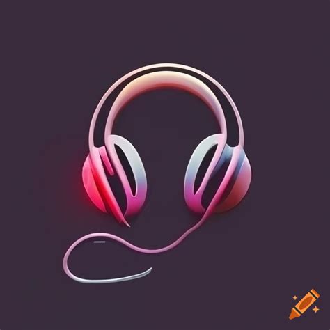 2d flat logo of headphones on Craiyon