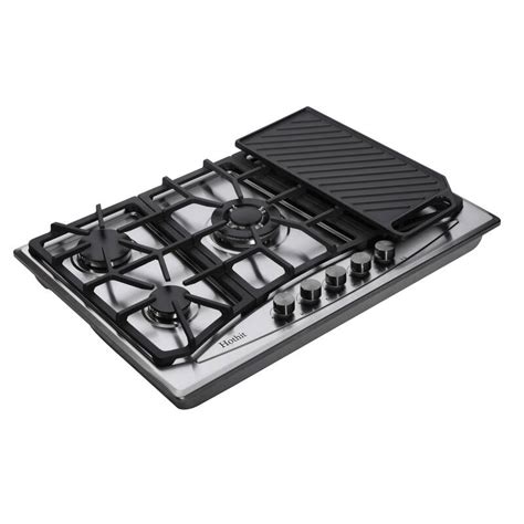 Gas Cooktop 30" Inch with Griddle, 5 Burner Built-in Stainless Steel Gas Stove Top - On Sale ...